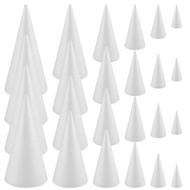 Imagem de 24 cones de espuma para artesanato, conjunto de isopor para árvore de Natal, decorações e outros projetos criativos