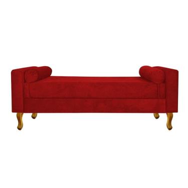 Imagem de Recamier Baú Félix Solteiro 120cm Suede Vermelho