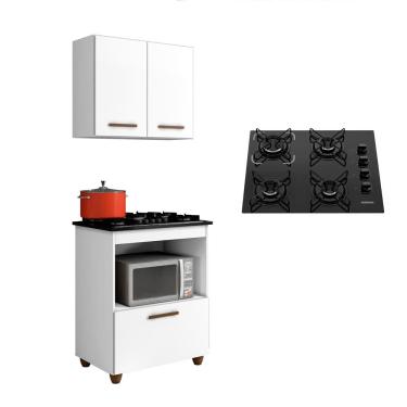 Imagem de Kit Cozinha Balcão Armário Salvia e Cooktop 4 Bocas Itatiaia