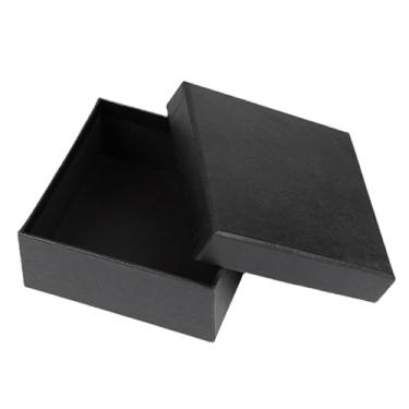 Imagem de Veloshine Caixa de presente quadrada preta para joias Kraft – Organizador de papelão biodegradável para colar, pulseira, brincos – casamento, aniversário, embalagem de presente de Natal