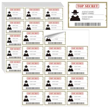 Imagem de 210 peças etiquetas de nome de agente secreto descartáveis adesivos de festa secretos agente secreto suprimentos de festa tema de detetive decorações de festa presentes para crianças aniversário