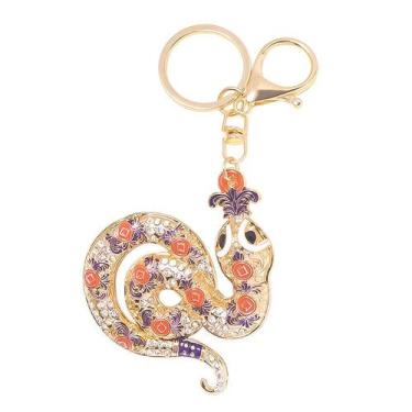 Imagem de Chaveiro Elegant Snake Crystal Strass em liga de zinco - yiweisai