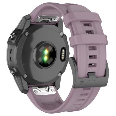 Imagem de Pulseira de relógio de 26 mm compatível com Garmin Fenix 7X/Fenix 6X/Fenix 5X/Fenix 8 de 51 mm/Quatix 8, pulseiras de silicone macio de substituição para Fenix 3/3 HR, Fenix 5X Plus/6X Pro/Descent Mk2