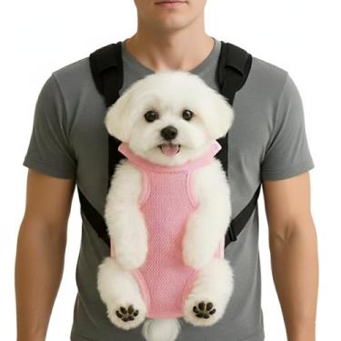Imagem de Inspack Mochila Para Transporte De Cães E Gatos, Ajustável Pequeno Médio Porte, Mochilas Frontal Animais Estimação, Tipo Estilingue Filhotes, Suporte Papoose Body, M, Rosa