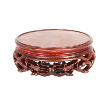 Imagem de Base de suporte de exibição Vaso de madeira para bonsai com base vazada em estilo chinês, pedestal para decoração artesanal(Grande)