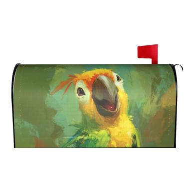 Imagem de Taekifiyy Capas para caixa de correio Parrot Capas magnéticas para caixa de correio 53 x 45 cm para decoração de jardim ao ar livre