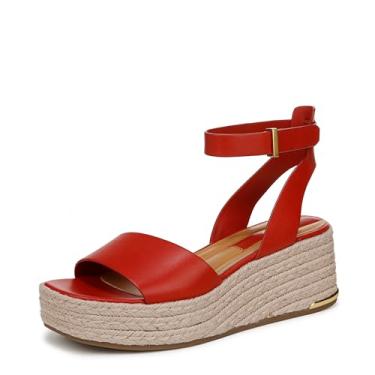 Imagem de Franco Sarto Sandália feminina Tiffany Espadrille Wedge, Couro vermelho vintage, 37 BR