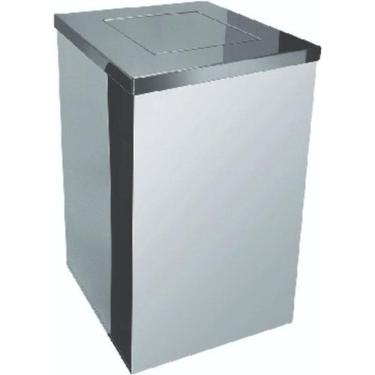 Imagem de Lixeira Quadrada Em Aço Inox Com Tampa Vai-Vem 36 L