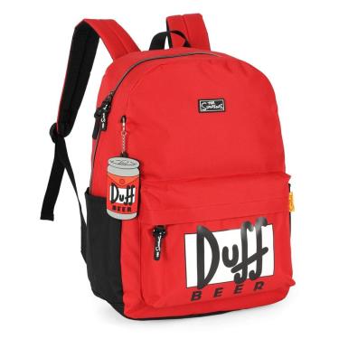 Imagem de Mochila Juvenil Escolar The Simpsons Duff Beer Vermelha