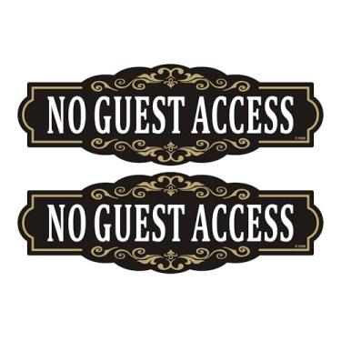 Imagem de No Guest Access Adesivos de Acrílico Propriedade Privada Decalque Adesivo Sem Trespassing 23 cm x 7,6 cm com Parede de Porta Autoadesiva 3M para Escritório Negócios Restaurante Hotel Privacidade
