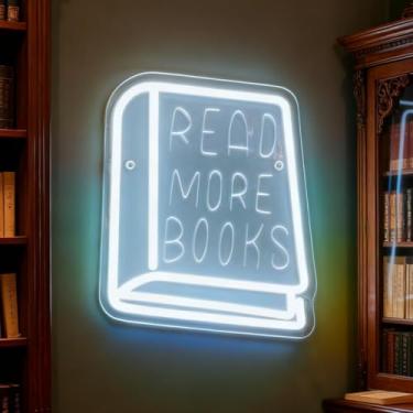 Imagem de Neonawall Neon Sign for Wall Decor Light Up Letters Led Sign Birthday Party Gifts Led Decorative Night Signs Reading Room Decor for Coffee Bookstore Library Student Teacher Dorm (Read More Books)
