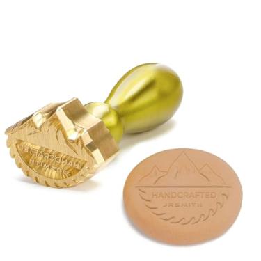 Imagem de Carimbos de letras personalizados saboneteira e cerâmica com logotipo argila de texto para assinatura de fabricação de cerâmica (7,6 cm x 7,6 cm)