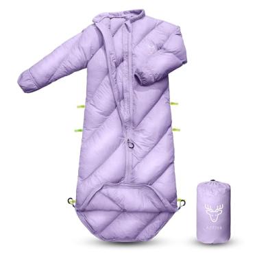 Imagem de AZITREK Sacos de dormir infantis que podem ser andados para crianças, meninos, meninas (2 a 4 anos) - Saco de dormir inchado para acampamento, lavável na máquina, compacto (até 117 cm), festa do