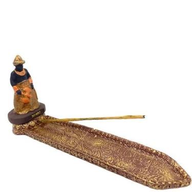 Imagem de Incensário Régua Xangô Marrom 24 Cm Em Resina - Lua Mística - 100% Ori