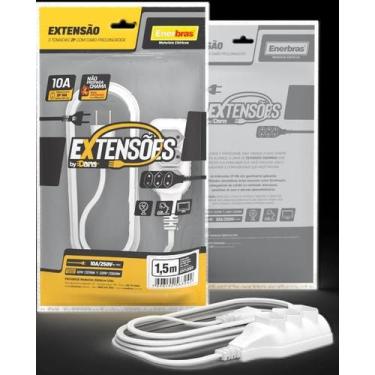 Imagem de Extensão 3 Tomadas 2P 10A Branco 1,5 Metros Bivolt Enerbras
