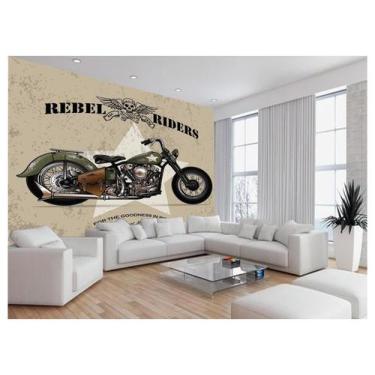 Imagem de Papel De Parede 3D Moto Custom Chopper Viagem 3,5M Bkm134 - Você Decor