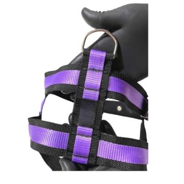 Imagem de Peitoral Coleira + Guia Para Cachorro Resistente Seguro Confortável Pet(Preto/Lilas,P)