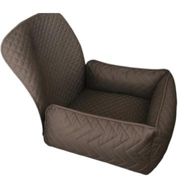 Imagem de Assento Protetor Pet Pequeno Banco Dianteiro de Carro Modelo Caminha Impermeável e Fácil Lavagem(Marrom liso)