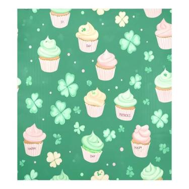 Imagem de Blueangle Capa magnética para lava-louças de cupcakes e trevos do Dia de São Patrício, decoração da capa frontal da máquina de lavar louça, adesivos de eletrodomésticos, adesivos de eletrodomésticos