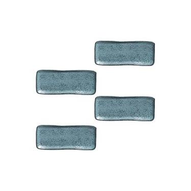 Imagem de Conjunto de Travessas Retangulares Pequenas Porto Brasil Orgânico Night Sky 22x9,5cm - 4 Peças Azul