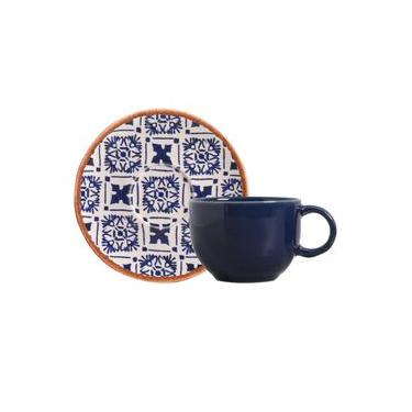 Imagem de Conjunto com 6 Xícaras de Chá com Pires Coup Stoneware New Asteca 220ml