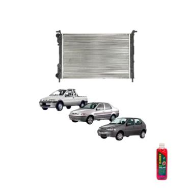 Imagem de Kit Radiador Palio Strada 96> + Aditivo Radiador Radiex R1952 Rosa