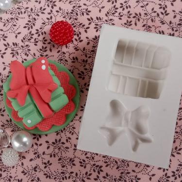 Imagem de Molde Silicone Pacote Presente de Natal 1 Laço