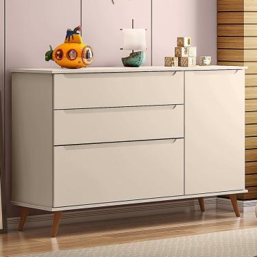 Imagem de Cômoda Infantil Retrô Melinda 1 Porta E 3 Gavetas Off White - Phoenix Baby