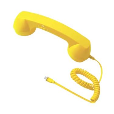 Imagem de KiBcsLic Telefone retrô 2026, receptor de telefone com redução de ruído, USB-C, estilo vintage, para videoconferências, Amarelo