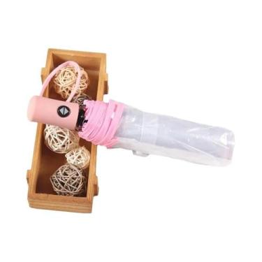 Imagem de Guarda-chuva Automático Transparente Dobrável De Três Dobras Para Estu