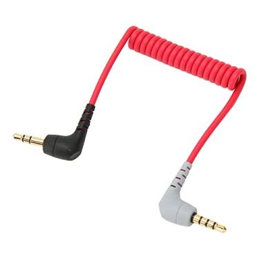 Imagem de SUNGOOYUE Cabo de áudio TRS para TRRS, Adaptador de Microfone de 3,5 Mm para, Smartphone, Comprimento Enrolado de 20-50 Cm, Conectores Banhados a Ouro, Compatível Com, Rode SC7