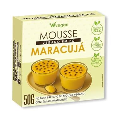 Imagem de WVegan Mousse Vegano em Pó Sabor Maracujá, Rico em B12, Sem Glúten e Lactose, 50g, Sobremesa Instantânea com Vitaminas e Minerais