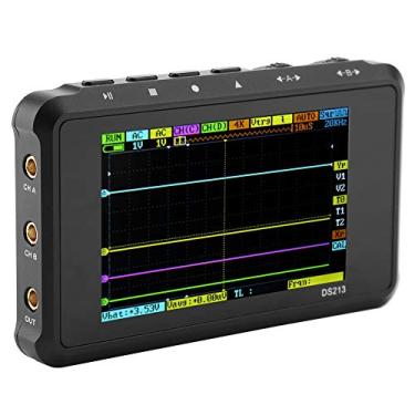 Imagem de Acouto DS213 Osciloscópio de Armazenamento Digital de 4 Canais 100MSa/s - Osciloscópio LCD Compacto e Portátil Com Armazenamento USB de 8M, Vários Métodos de Disparo e Análise Avançada de Forma de