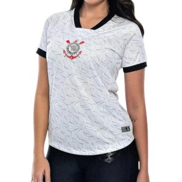 Imagem de Camiseta Corinthians Feminina Estampada Licenciada - Coimbra, Branco, 