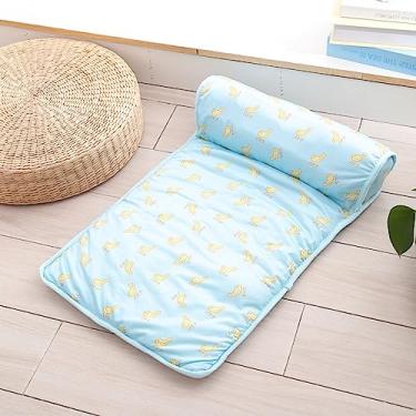Imagem de Colchão de Resfriamento para Pets Seda Gelada CoolCore com Almofada Tapete Macio Sensação Fresca Canil Cachorro e Gato Leve Fácil Limpar Descanso Cama Sofá Chão