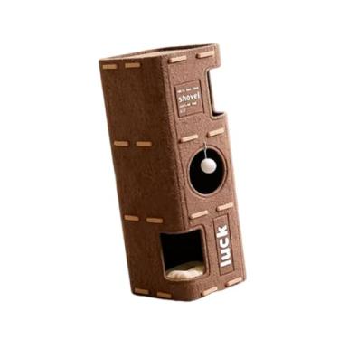 Imagem de Generic Casinha de feltro para gatos, cama portátil para animais de estimação, cabana a arranhões, condomínio, casa de brincar, descanso, 3 Níveis