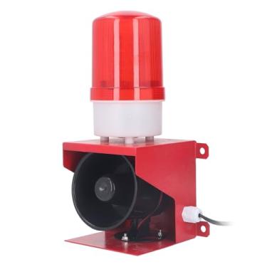 Imagem de Asixxsix Alarme de sirene industrial, alarme à prova de água, sirene de segurança leve, poupança de energia e luz de aviso giratória LED (Plugue UE 220V)