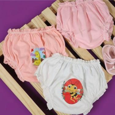 Imagem de 6 Calcinhas Infantis de Algodão Premium - Batutinhas Baby, Rosa, M