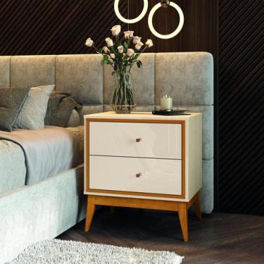 Imagem de Mesa de Cabeceira com Duas Gavetas Lucca - EDN Móveis