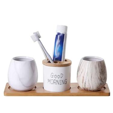 Imagem de YYBOES Copo de enxaguante bucal doméstico modelos de casal um par de copos de escovação de dentes conjunto de cerâmica doméstico copo de lavagem copo de escova de dentes