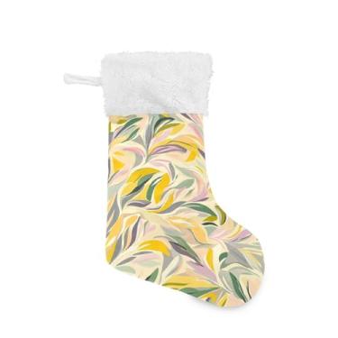 Imagem de Wassud Meia de Natal fofa com punho branco digital colorida selva 45,7 cm grande para decoração de lareira de lareira 1 pacote