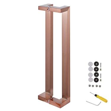 Imagem de Puxador de porta longo retangular industrial portão frontal adegas de vinho maçaneta de porta deslizante com encaixe de instalação (prata 43 cm/16,9) (rosa 60 cm/23,6)