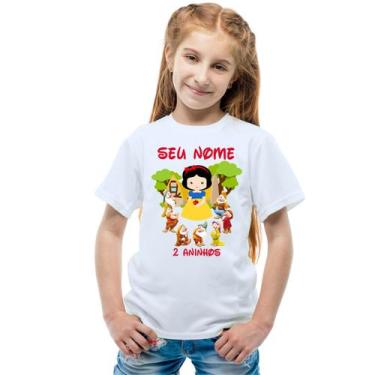 Imagem de Camiseta Branca de Neve e os Sete Anões Desenho Camisa Personalizada B