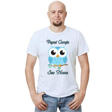 Imagem de Camiseta Papai Coruja Azul Dia dos Pais Camisa Personalizada Blusa Adu