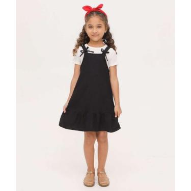 Imagem de Vestido Sobreposição Infantil Babado Marisa Tam 4 a 10-22052, Branco, 