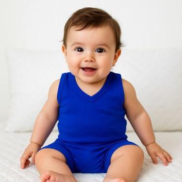 Imagem de Conjunto Infantil Verão Bebê Blusa Com Short Malha Fresca - Bebe E Cia