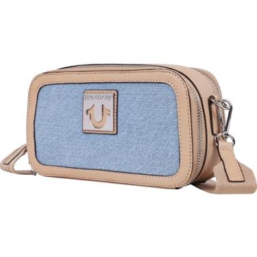 Imagem de True Religion Bolsa transversal para câmera com placa de ferradura, bolsa de viagem pequena elegante para mulheres, jeans