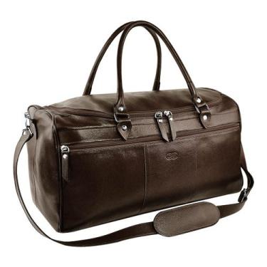 Imagem de Bolsa de Viagem NESS em Couro Galvani, Marrom café