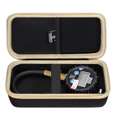 Imagem de Tourmate Estojo rígido de armazenamento para medidor de pressão de pneu, caixa de armazenamento de tecido Oxford portátil - 100 PSI (apenas capa) (preto e dourado)
