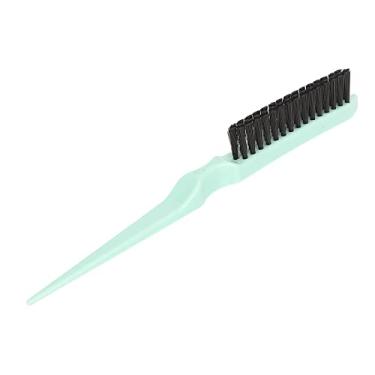 Imagem de Cuofyunl escova de cabelo para homens e mulheres, escova de nylon para salão de beleza, cauda de rato, ferramenta de estilo para pentear as costas (Verde)